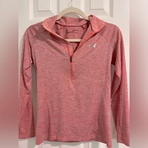xs pink under armour quarter zip